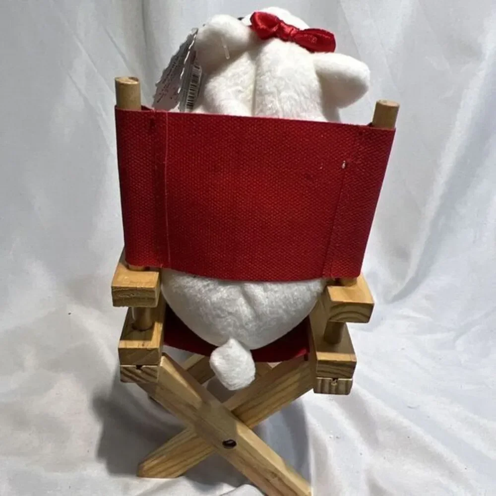 Coca Cola 1998 Polar Bear 5.5‎ Inch Plush in Wood Directors Chair Coke Bottle